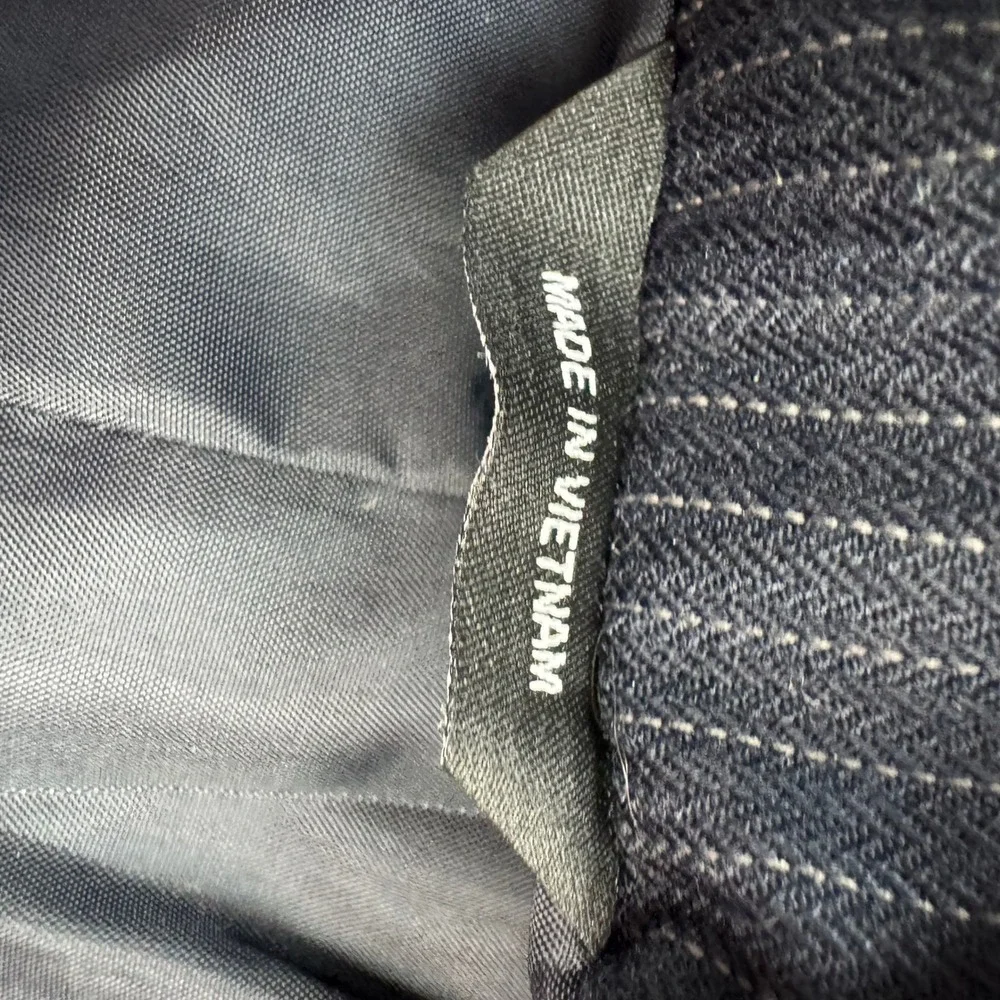 Claiborne Boys Navy Blue Pinstripe Blazer Jacket Sz 4/4T Formal Wedding Dressy